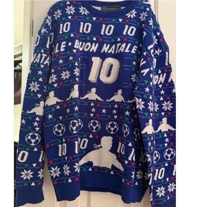 Italy R.Baggio #10 1994 Christmas Sweater Classic Football Shirts Soccer Sz 2XL